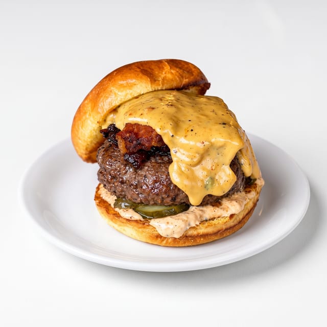 L - Bacon Onion Fondue Burger.